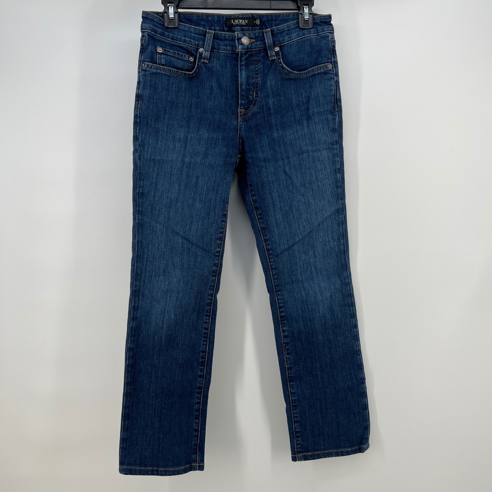 Lauren Ralph Lauren Womens Straight Leg Jeans Dark Wash Blue Size 6 Black Label